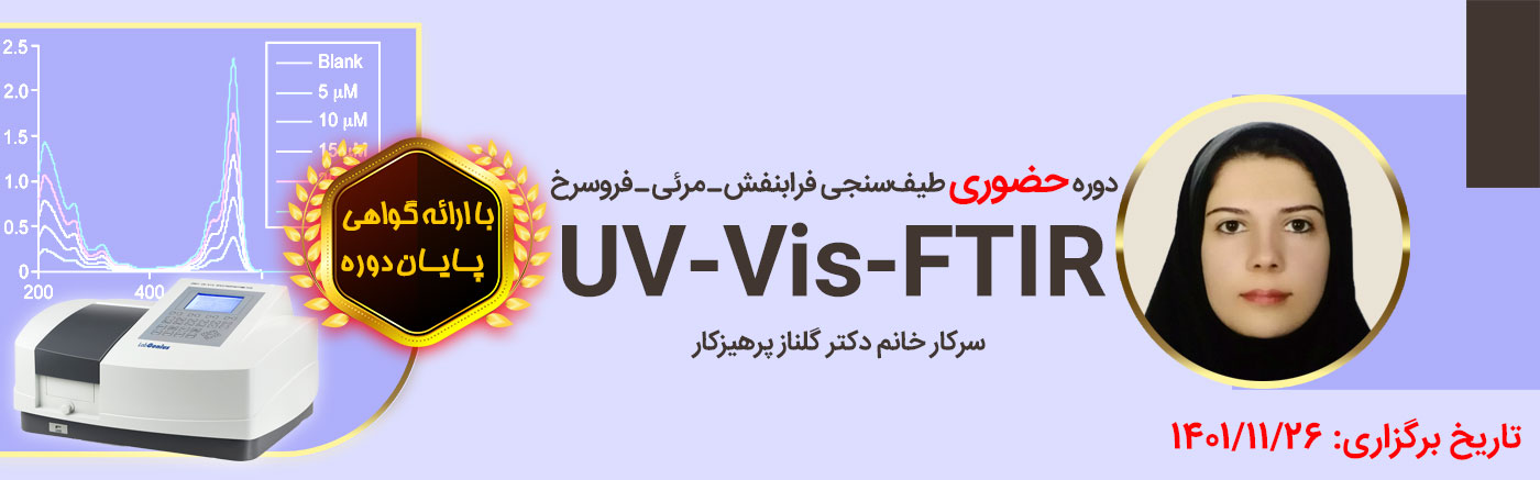 دوره حضوری تحلیل نتایج آنالیز UV Vis FTIR